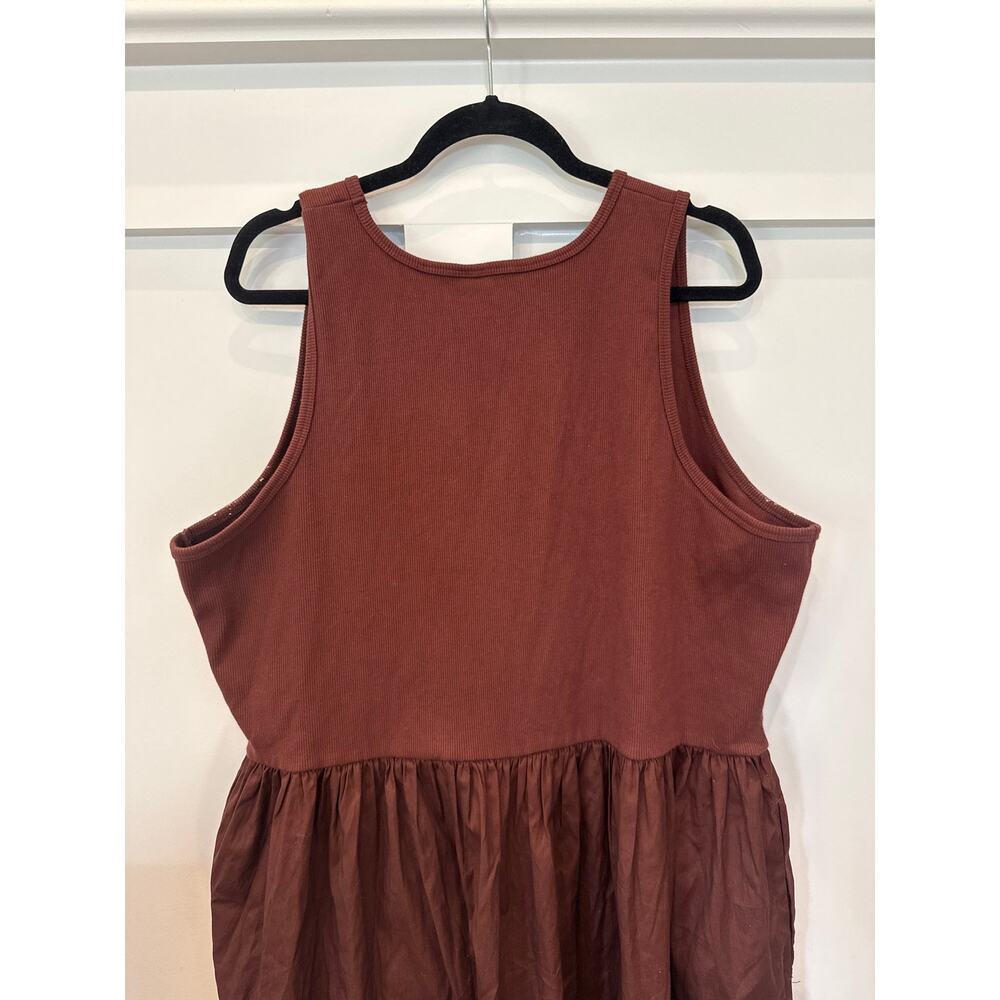 Nordstrom Mixed Media Stretch Cotton Tank Poplin Skirt Maxi Dress ,2X - Picture 12 of 12